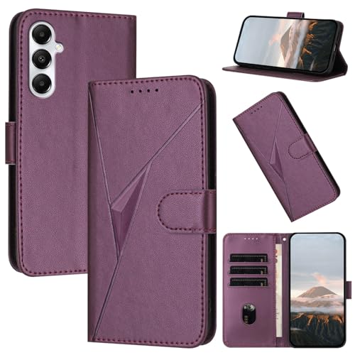 Case for Samsung Galaxy S25Fe PU Leather Flip Galaxy S25 Fe 2025 Cover Shell with Card Slots Hand Strap Kickstand Magnetic Folio Phone Cases Wallet Purple