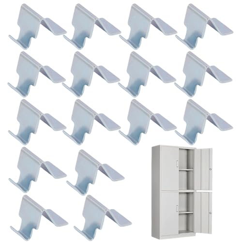 16 Pcs Metal Shelf Clips Compatible with Sandusky Cabinets, Fits Most Kinds of Metal Cabinets, Heavy Duty Supports for Office Files, Tools & Storage Organization