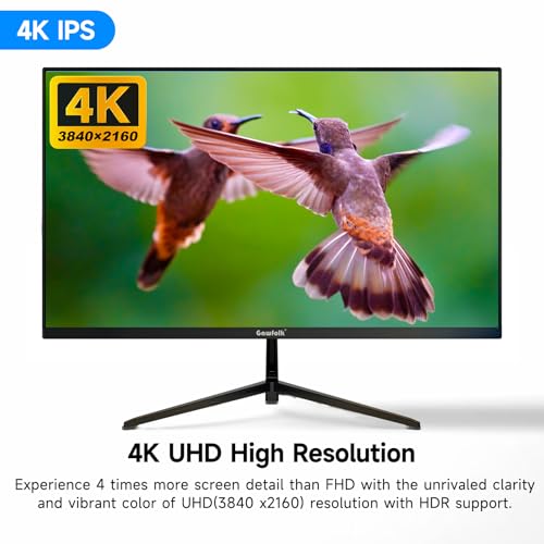 Image of Gawfolk 27 Inch 4K Monitor IPS 60Hz, UHD 3840 x 2160p PC Monitors, Computer Dispaly for Home & Office, Support HDMI & DP, Wall Mount Compatible