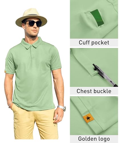 Image of ZITY Mens Polo Shirt Short Sleeve Sports Tactical T-Shirt Athletic Golf Polos Daily Casual Stylish Collared Shirts for Men