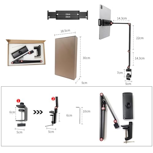Support de tablette bras pliable support de table et portefeuille de téléphone long