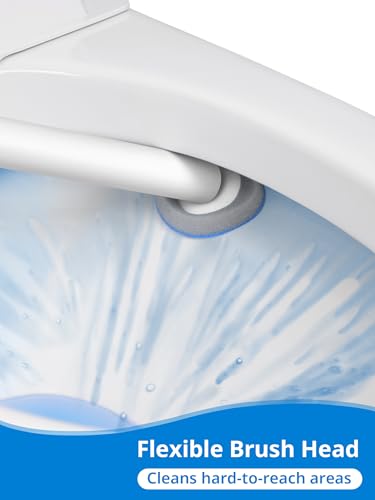 Image of Disposable Toilet Cleaner Wand and Holder Set, Wall Mounted Toilet Bowl Brush Kit with 12 Refill Heads, Hygienic Toilet Cleaning System for Bathroom and RV