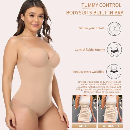 Image of JOYSHAPER Bodysuit with Built in Bra for Women Tummy Control Shapewear Backless Shapewear Top Slimming Body Shaper