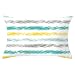 ANAZOZ Fundas Cojines Rectangulares 50x30,Fundas de Cojines Habitacion Azul Amarillo Blanco,Rayas con Irregular Funda Cojin Poliester Fundas de Cojines Sin Relleno