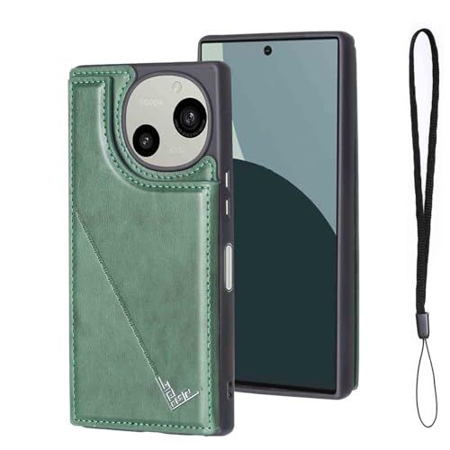 【OULO1】AQUOS SENSE9 用 スマホケース SH-53E レザー 手帳型 ケース SHG14/SH-M29 カード収納 携帯 ケース 手帳型(ダルグリーン)シャープ アクオス sense9 軽量 薄い 背面 IC カード入れ ケース 財布型