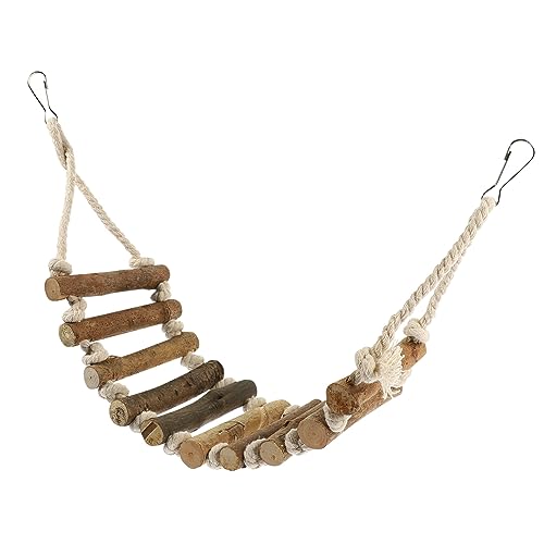 HANABASS Parrot Ladder Toy Wooden Rope Safe Bird Climbing Ladder for Parakeets Bird Cage Accessory Bird Toys for Indoor Decor