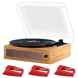 レコードプレーヤー 交換針3セット付 スピーカー内蔵 ヘッドホン端子 33 45 78 回転対応 7インチ 10インチ 12インチ 対応 LP盤 EP盤 SP盤 ドーナツ盤 シングル アルバム 木目 USB