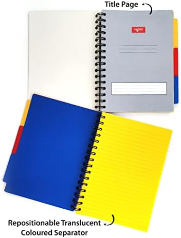 Eastlight A5 Project Book 200 Pages 80gsm Wirebound Pack of 2, Includes 3 repositionable dividers and a Separator Sheet