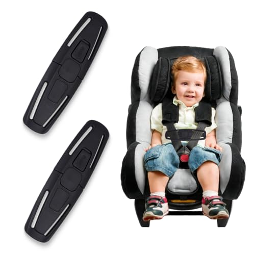 EAVUYIS 2 Pièces Clip De Sangle Enfant Auto, Chest Clip Ceinture De Sécurité Voiture Enfant Réglable Sangle De Poitrine Pour Poussette Et Sièges Auto