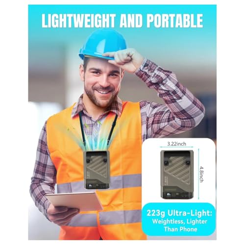 Ventilador portátil de cintura recargable B con pantalla LED y 5 velocidades 3