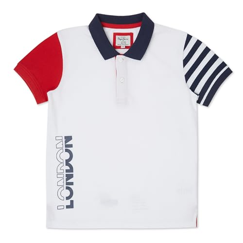 Image of Pepe Jeans Boys Cotton Tesco Graphic Print Regular Fit Polo