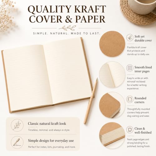 Image of Mimorou 100 Pcs A5 Journals Notebooks Bulk,Brown,Lined | Kraft Softcover Small Notebooks 5.5 Inch x 8.3 Inch Notepads with 60 Page 30 Sheet for Writing Sketch Travel Office Supplies