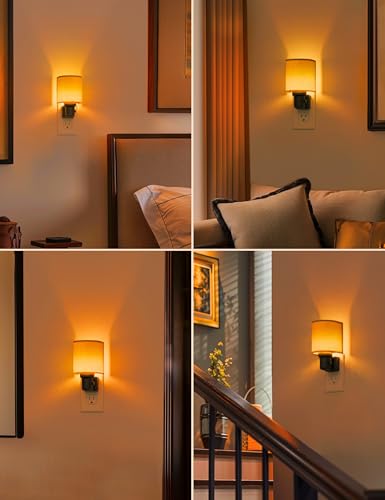 Image of L LOHAS LED Amber Night Lights Plug into Wall, Plug in Night Light Dimmable