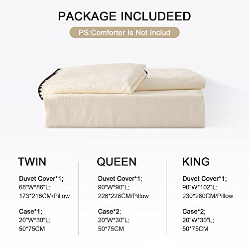 Enjohos Duvet Cover King Size - King Duvet Cover Set, 3 Pieces White Textured Duvet Cover King, Soft Breathable Waffle Duvet Cover Microfiber Bedding Duvet Cover Sets For All Seasons #TOP5