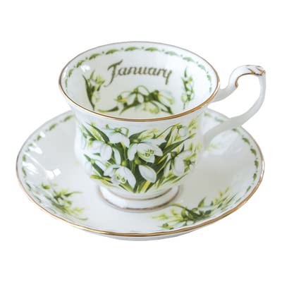 Tasse à café et soucoupe pour pause thé fleurie au salon | Céramique 220ml