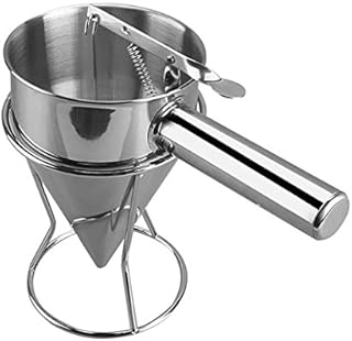 Unique WElinks Stainless Steel Piston Funnel with Support Sauce Cream Dosing Funnel Cake Desserts Making Funnel Pancake Batter Dispenser Cake Dessert Cooking Tools Kitchen Bakery Baking Accessories