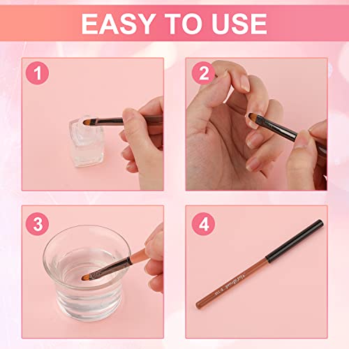 2Pcs Nail Art Clean Up Brushes, Nail Polish Remover Brush With Round & Angled Head Pen Painting Tools For Nail Art Design & Polish Mistake Cleaning (Dark Brown) #TOP4
