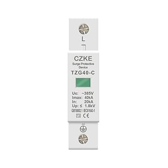 AC SPD 1P 40KA House Surge Protector Protection Protective Low-Voltage Arrester Device 275V 385VWhite,30-60KA-385V