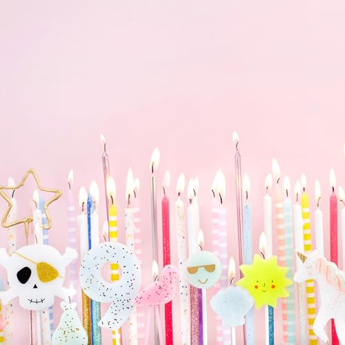 Meri Meri Glitter Birthday Candles (Pack of 24), 5.75" Tall, Unscented Meri Meri Candles