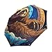KAAVIYO Cute Artwork Moon Sloth Umbrella Windproof Automatic Foldable Umbrells Auto Open Close for Men Women Kids