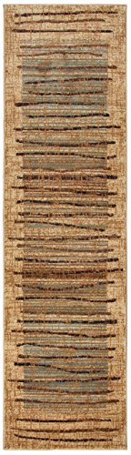 Rizzy Home Bellevue Collection Polypropylene Area Rug, 3'3" X 5'3", Beige/Blue/Burgundy Abstract #TOP5