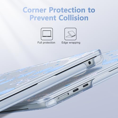 Lepeoac for 2026 MacBook Air 13-inch Laptop Case M5 2026 M4 2025 M3 2024 M2 2022 Release Model A3449 A3240 A3113 A2681, Plastic Hard Shell Cover for MacBook Air 13.6 inch, Blue Pearl Bow by Lepeoac - Used condition - Image 3