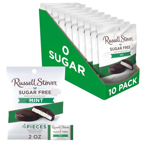 Russell Stover Sugar Free Dark Chocolate Mint Candy, 2oz Bags 10pk - image 1
