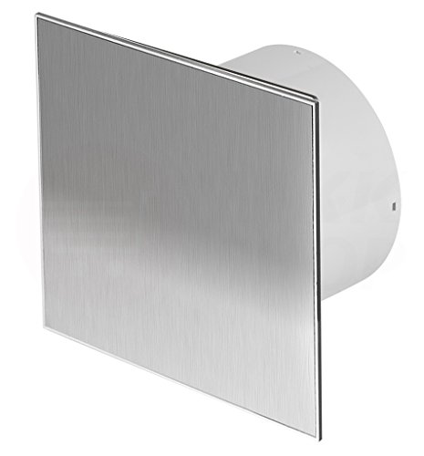 Design Lüfter edelstahl mit Rückstauklappe (MKKPTI100TS) mit Nachlauf Timer k...