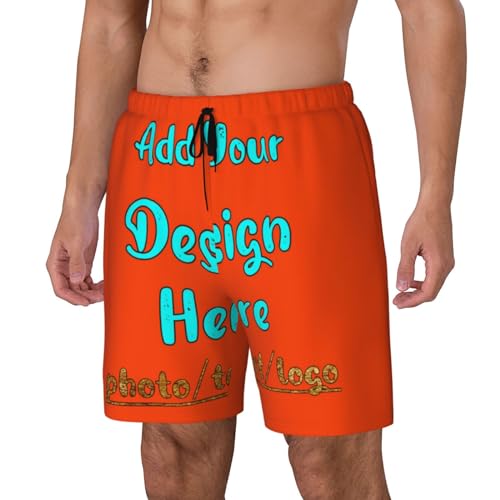 Custom Mens Swim Trunks Add Your Photo Text Logo Quick Dry Compression Liner 2 in 1 Shorts Men Swimsuit2