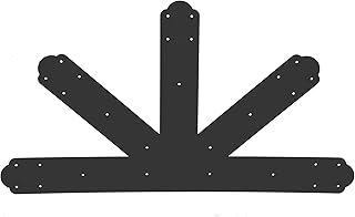 VEVOR Gable Plate, Black Powder-Coated Truss Connector Plates, 12:12 Pitch Gable Bracket, 4 mm / 0.16" Steel Truss Nail Plates, Decorative Gable Plate with Bolts for Wooden Beam Use