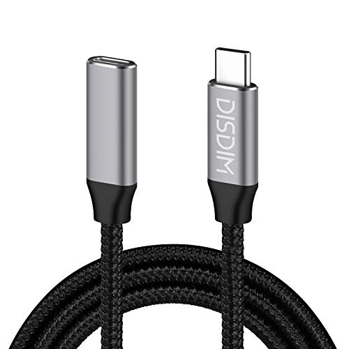 DISDIM USB C Extension Adapter Cable, [183cm/6FT] Thunderbolt 3 USB 3.1 Type-C Fast Charging,4K HD Vedio, Audio Transfer, Data Sync Extend Cord Compatible with MacBook Pro,Nintendo Switch,Pixel 3/2/XL