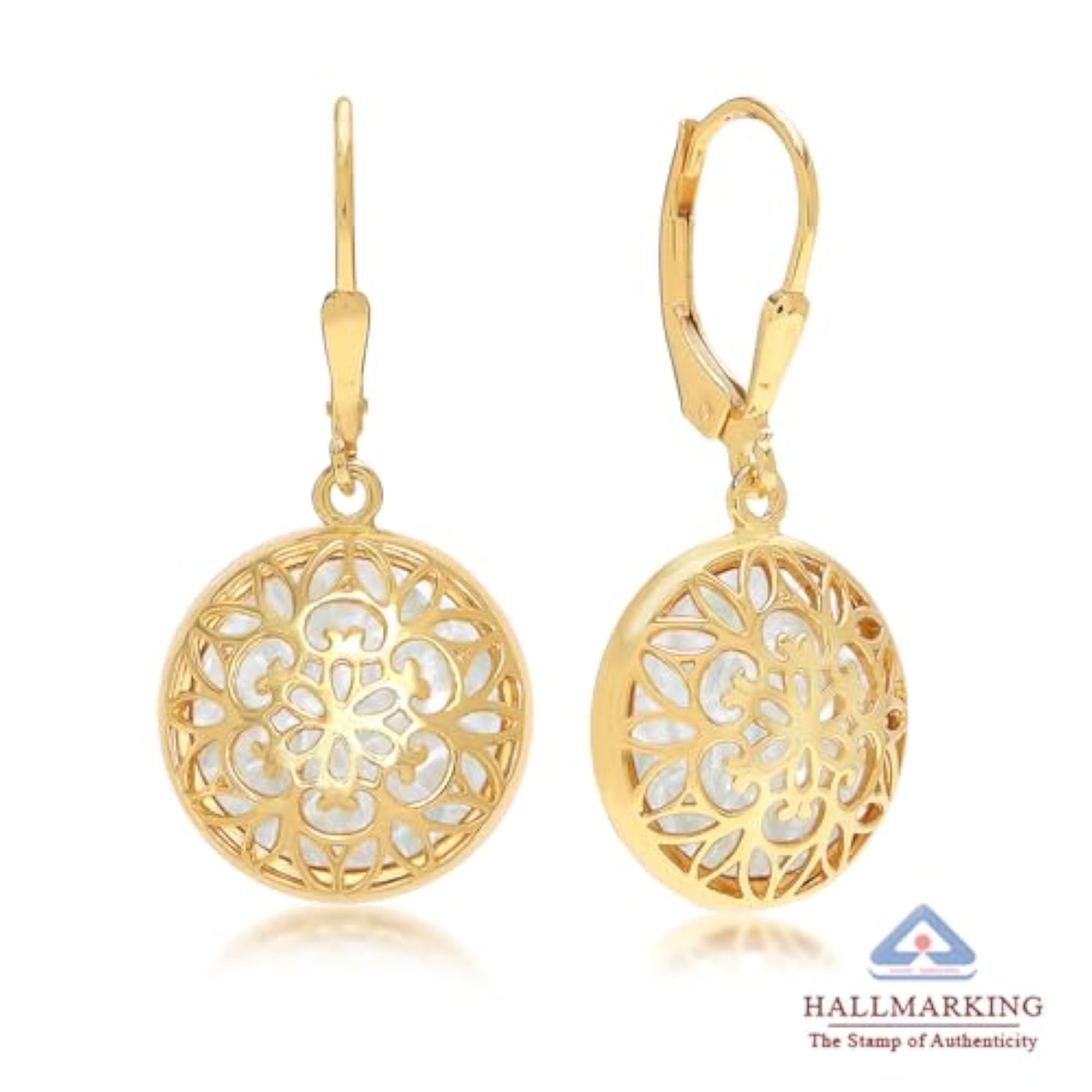 BIS Hallmarked Designer Drop & Dangle Leverback Earrings for Women
