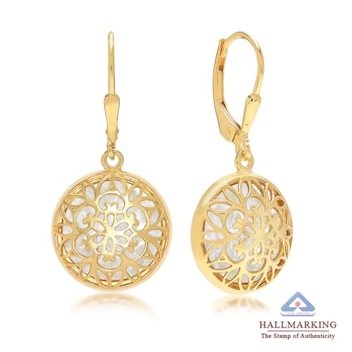 Image of TRUESILVER ACPL 925 Sterling Silver BIS Hallmarked Designer Drop & Dangle Leverback Earrings for Women