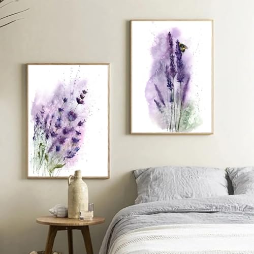 Grand tableau sur toile de jardin 60x80 cm pour habiller un grand mur de salon