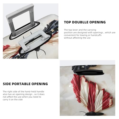 American Flag Butterfly Wall Travel Luggage Covers - Elasticity Suitcase Covers Protector for Luggage 18-32 Inch4