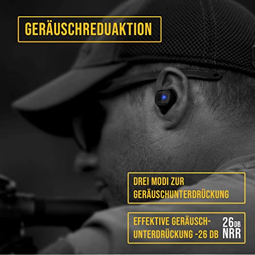 Foto von EARMOR ELEKTRONISCHE OHRSTÖPSEL zum Schießen - NRR 26 dB BT 5.3 Gehörschutz mit Noise Cancelling Lärmunterdrückung - aktiver Gehörschutz für Schießsport, Jagen, Schießstand von OPSMEN M20T