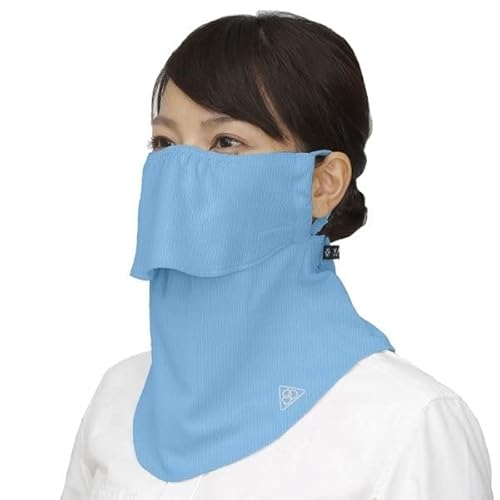 PDP 息苦しくない 繰り返し 洗える 日よけ UVカット 日焼け 防止 対策 予防 マスク フェイスマスク フェイスカバー PTA-M02 サックス