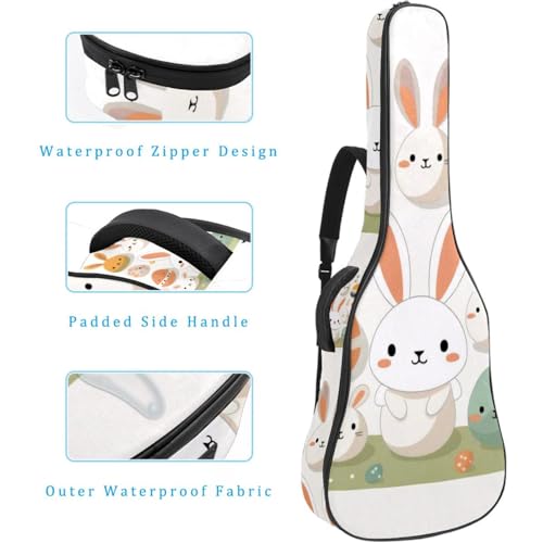 Housse de guitare imperméable avec compartiment accessoires motif Pâques