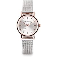 MR. BOHO Reloj Analógico para Adultos Unisex de Cuarzo con Correa en Acero Inoxidable 16-M-Ci