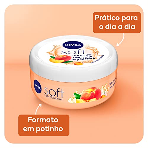 NIVEA Creme Hidratante Soft Pêssego Edição Limitada - Hidratação suave e textura leve de rápida abso