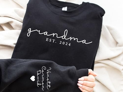 Sogoodkids Custom Grandma Sweatshirt With Grandkids Name On Sleeve thumb #6