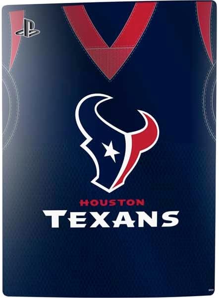 Vista 38 de Skinit Calcomanía para juegos compatible con PS5 Bundle – Diseño de logotipo grande con licencia oficial de los Houston Texans de la NFL Azul