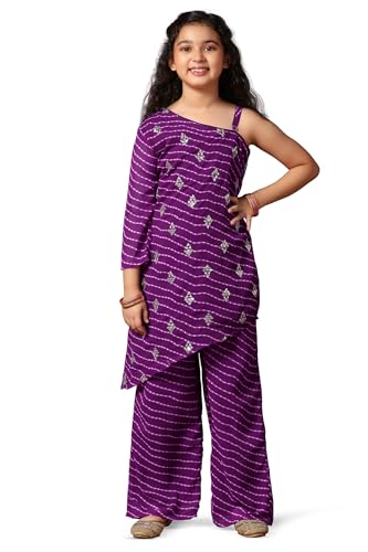 Image of Fashion Dream Girls Georgette Printed Salwar Suit|Dhoti Kurta & Palazzo Set for Kids|Ethnic Suit Set