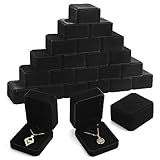 Sureio 24 Pcs Velvet Jewelry Gift Boxes Bulk for Necklace Pendant Ring Earring Bracelet Display Case Wedding (Black)