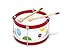 Janod - Mon Premier Tambour en Bois Confetti - Instrument de Musique Enfant - Jouet d'Imitation et d'Éveil Musical - dès 2 ans, J07608