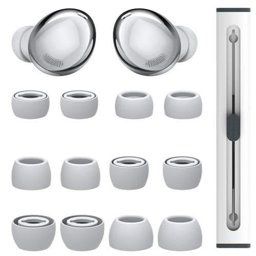 6 Pairs Replacement for Samsung Galaxy Buds Pro Headphones, Eartips Silicone Tips Earbuds Set for Samsung Galaxy Buds Pro Headphones Fit in Case Ear Tips,L/M/S Earplug (Phantom Black) (White)