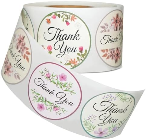 CZAYEFNHDank u stickers, 400 Stuks Handmade Labels Withthank You, 6 ontwerpen, Thank You Warmdruk Stickers Zelfplakkende Ronde afsluitende etiketten