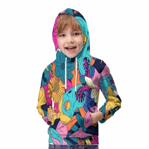 Sweat à capuche imprimé 3D crâne idée cadeau ado 12-14 ans - 5