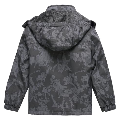 Image of Keevoom Boys Winter Coat Ski Jacket Windproof Kids Snowboard Warm Fleece Snow Coat Waterproof Outdoor Hooded Ski Coats