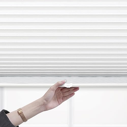DEZ FURNISHINGS Cordless 1" Signature Light Filtering Pleated Fabric Shade, 62" W x 42" H, White by DEZ FURNISHINGS - Image 5